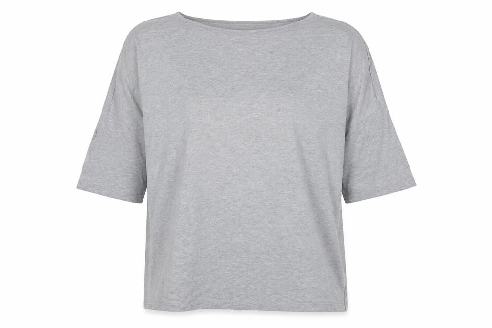 Gap Womens Grey Cotton Basic Blouse Size S Round Neck