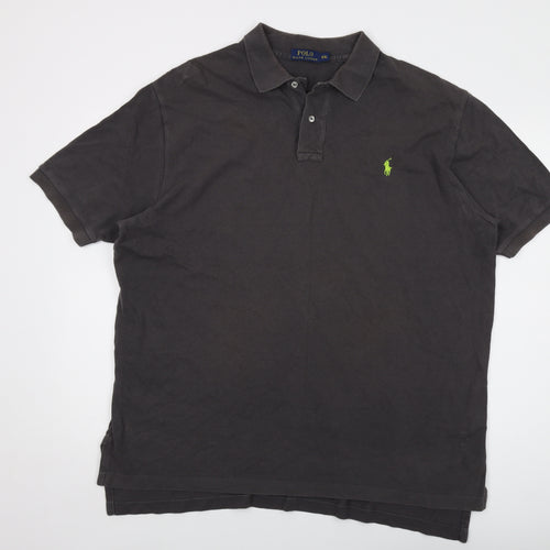 Polo Ralph Lauren Mens Grey Cotton Polo Size 2XL Collared Button