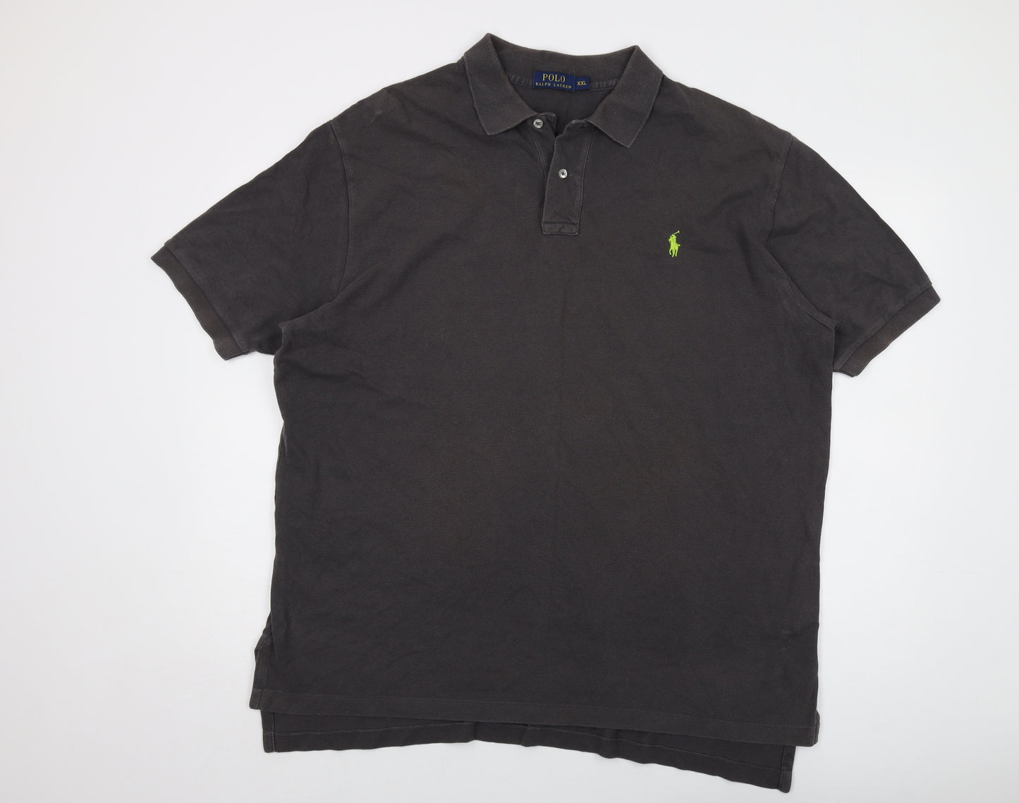 Polo Ralph Lauren Mens Grey Cotton Polo Size 2XL Collared Button