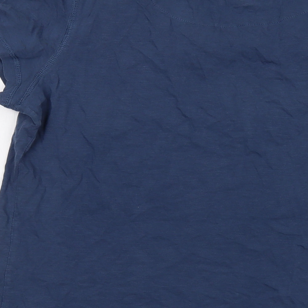 Fat Face Womens Blue Cotton Basic T-Shirt Size 18 Round Neck
