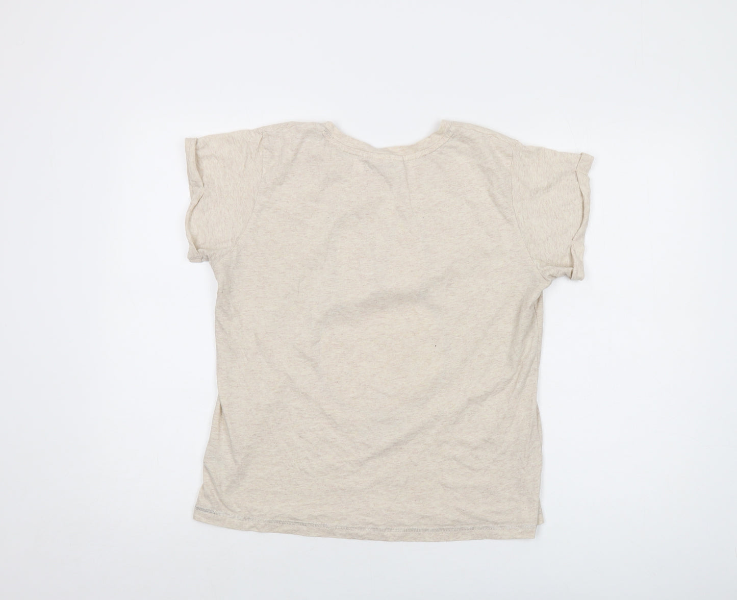 Miffy Womens Beige Cotton Basic T-Shirt Size 10 Crew Neck