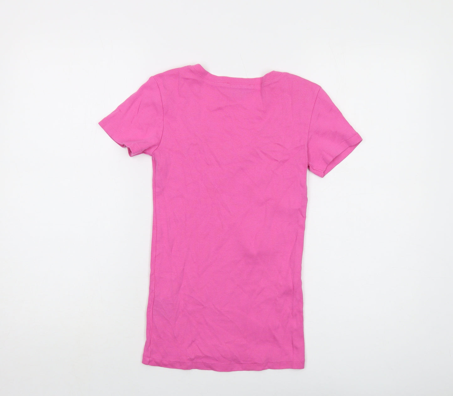 Ralph Lauren Sport Womens Pink Cotton Basic T-Shirt Size XS V-Neck