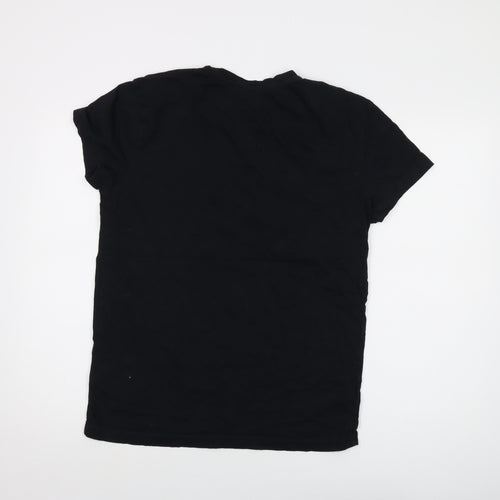 GANT Mens Black Cotton T-Shirt Size M V-Neck