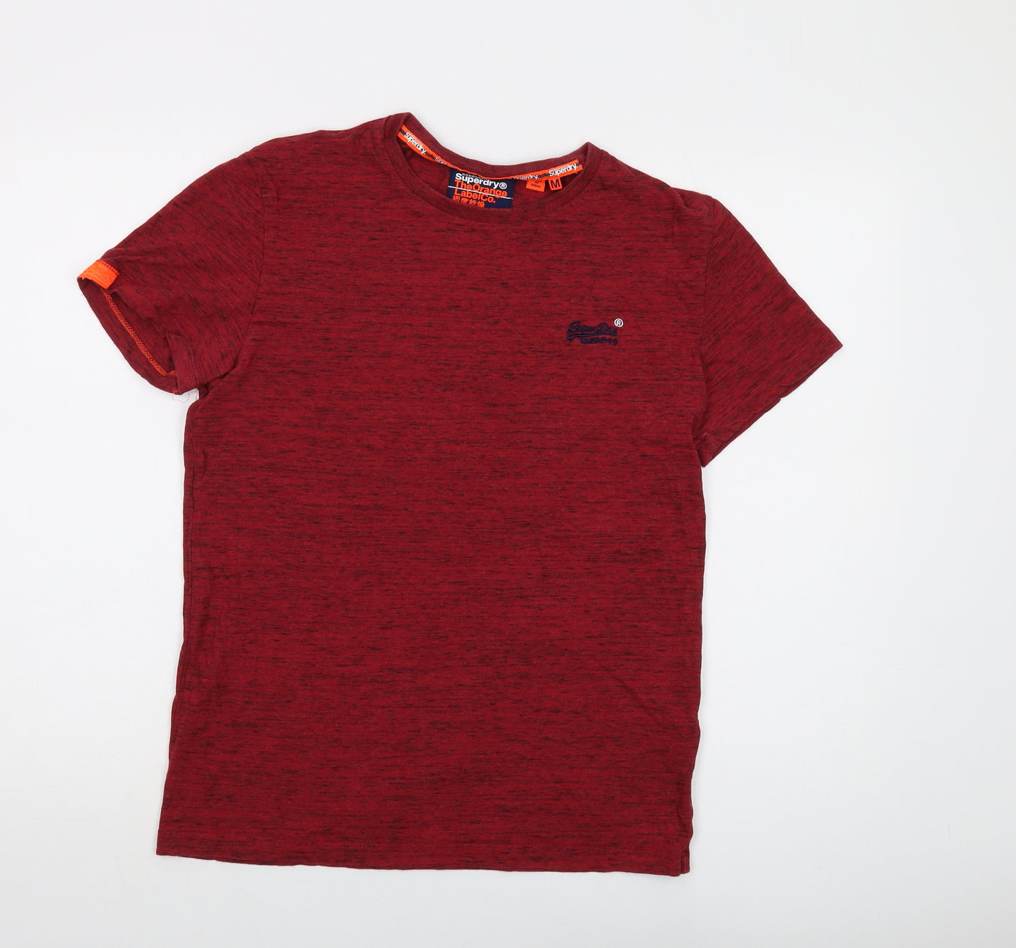 Superdry Mens Red Cotton T-Shirt Size M Crew Neck