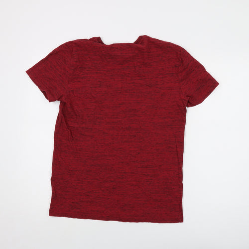 Superdry Mens Red Cotton T-Shirt Size M Crew Neck