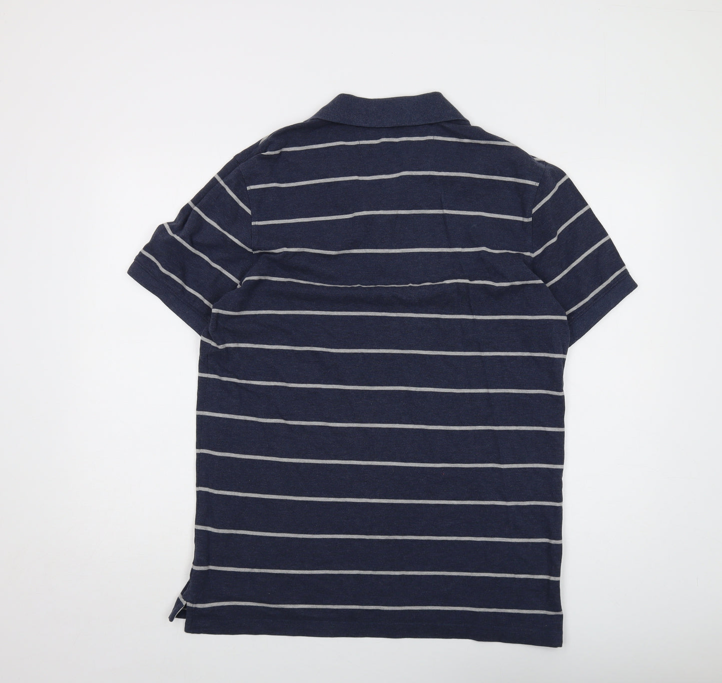 Banana Republic Mens Blue Striped Cotton Polo Size L Collared Button