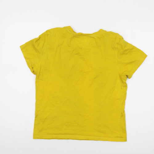 Tommy Jeans Womens Yellow Cotton Basic T-Shirt Size M Crew Neck