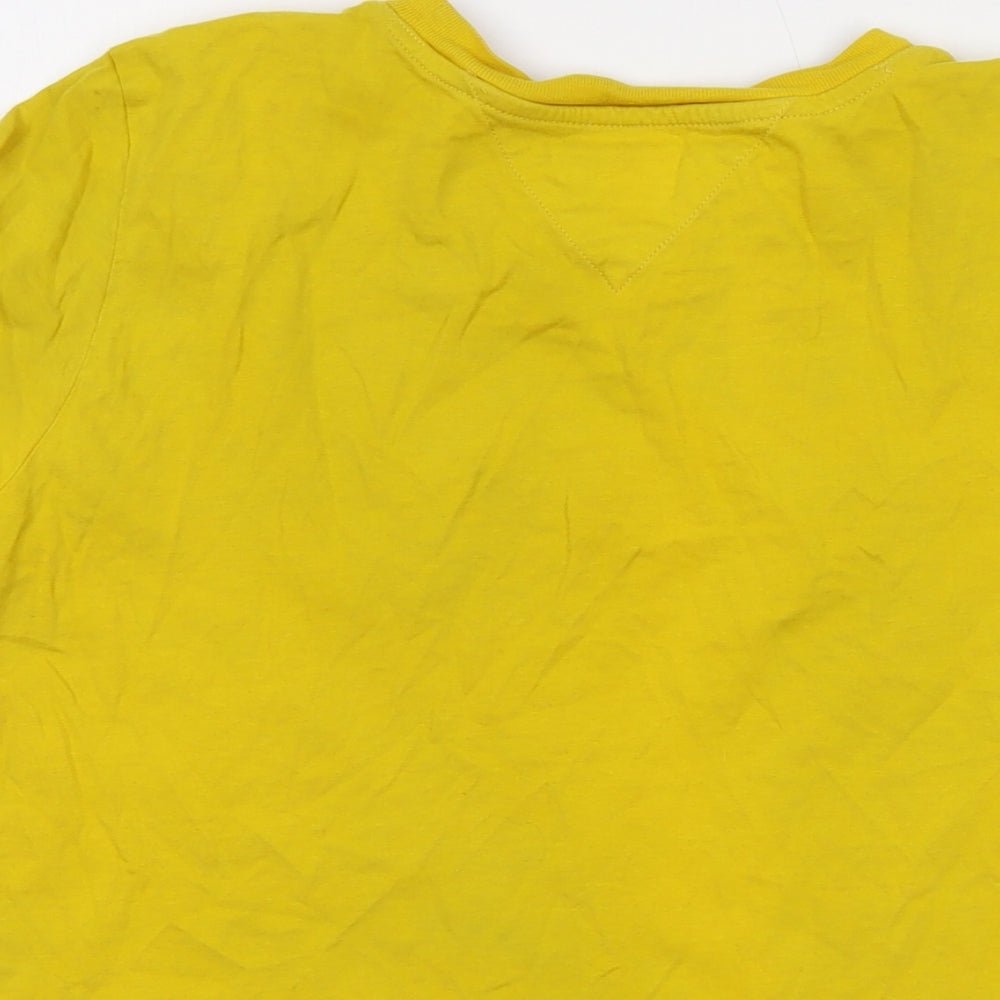 Tommy Jeans Womens Yellow Cotton Basic T-Shirt Size M Crew Neck