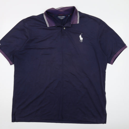 Polo Golf Mens Purple Cotton Polo Size 2XL Collared Button