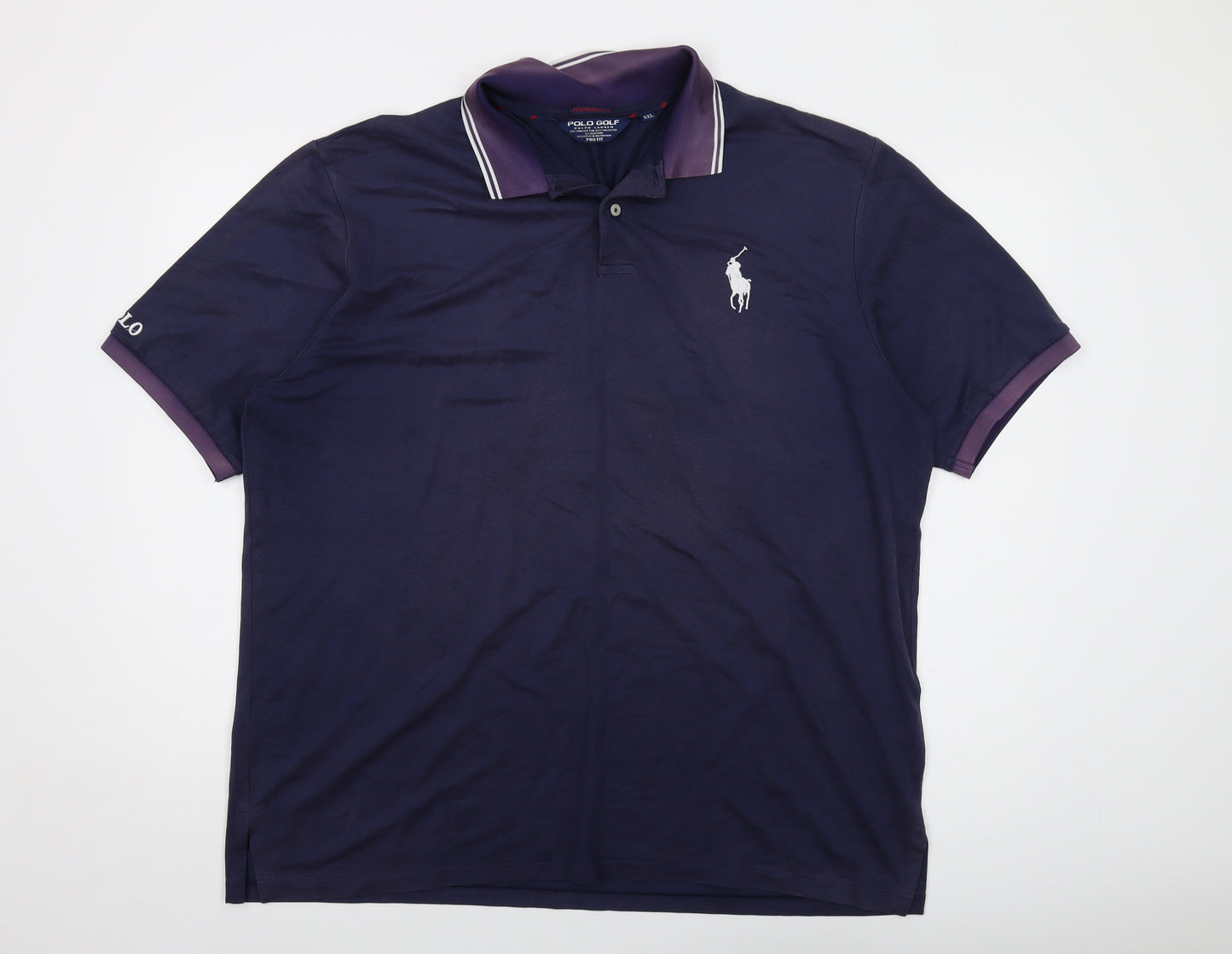 Polo Golf Mens Purple Cotton Polo Size 2XL Collared Button