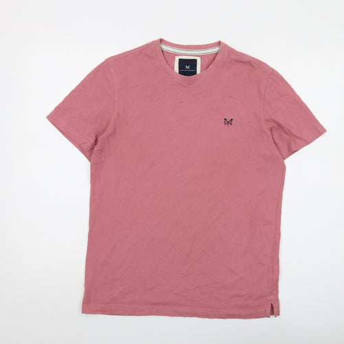 Crew Clothing Mens Pink Cotton T-Shirt Size M Crew Neck