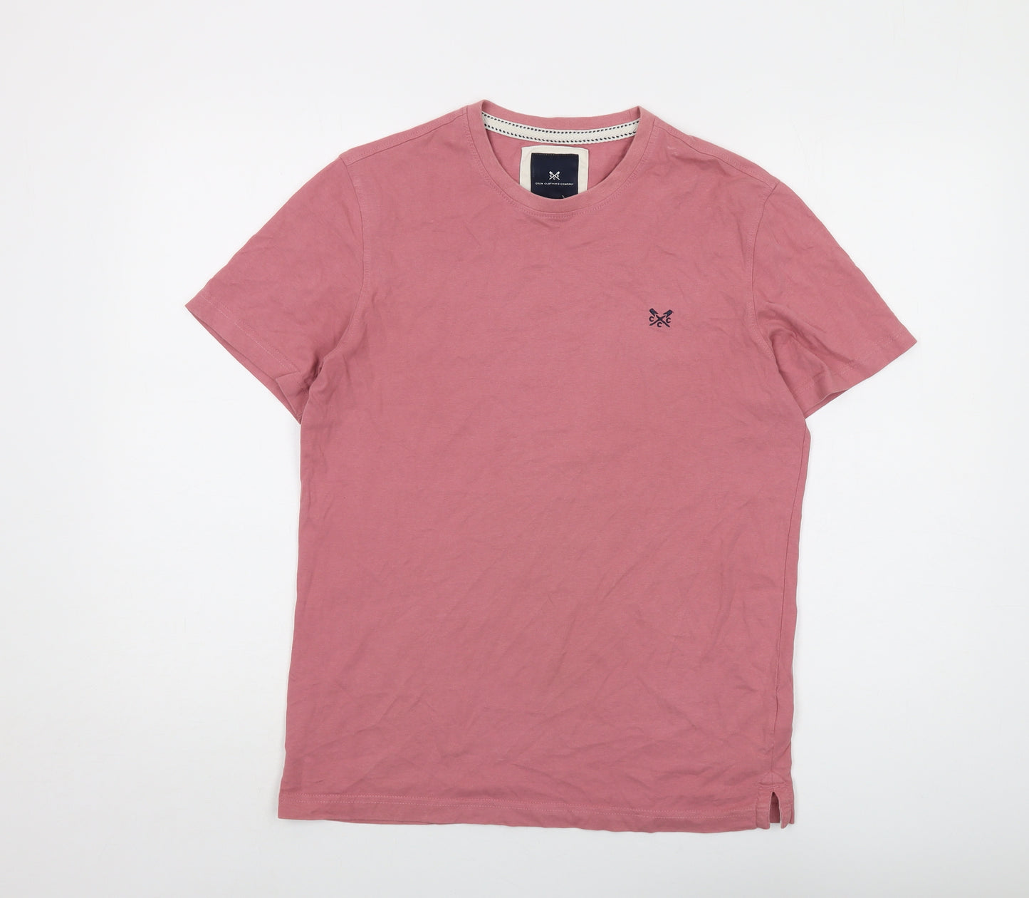 Crew Clothing Mens Pink Cotton T-Shirt Size M Crew Neck