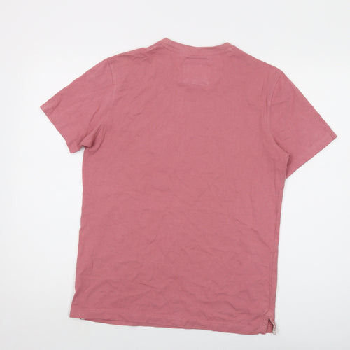 Crew Clothing Mens Pink Cotton T-Shirt Size M Crew Neck