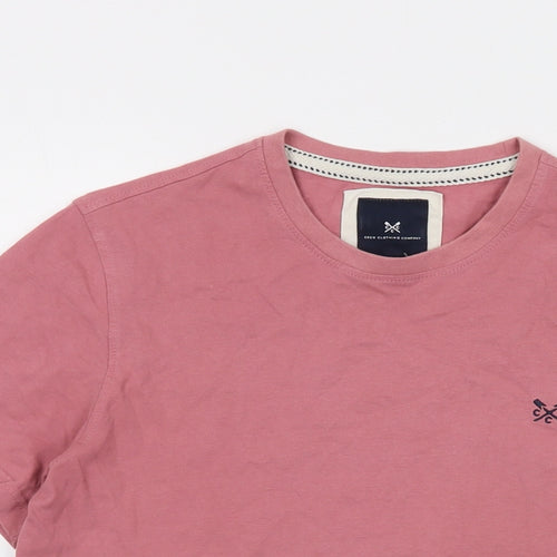 Crew Clothing Mens Pink Cotton T-Shirt Size M Crew Neck