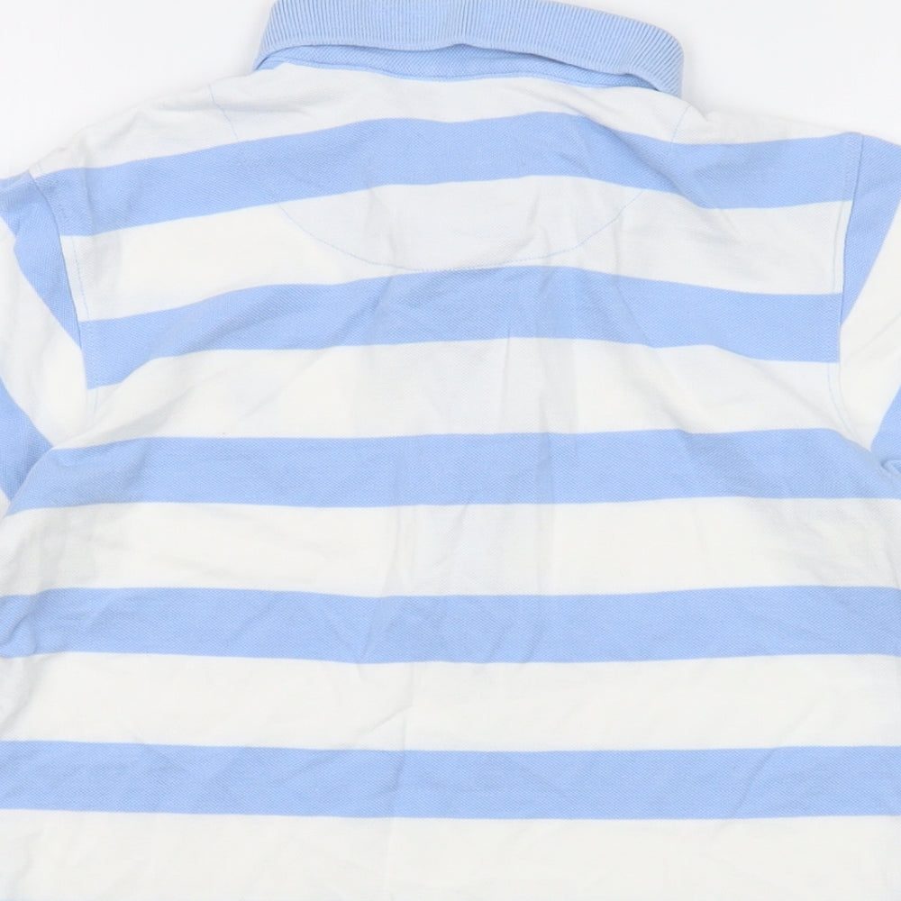 Crew Clothing Womens Blue Striped Cotton Basic Polo Size 8 Collared