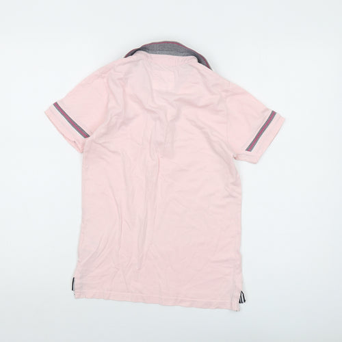 Jasper Conran Boys Pink Cotton Basic Polo Size 9-10 Years Collared Button