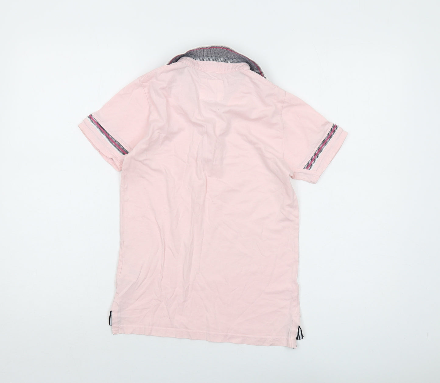 Jasper Conran Boys Pink Cotton Basic Polo Size 9-10 Years Collared Button