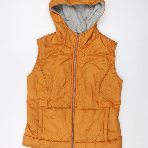 Kaliko Womens Orange Gilet Waistcoat Size 10 Zip