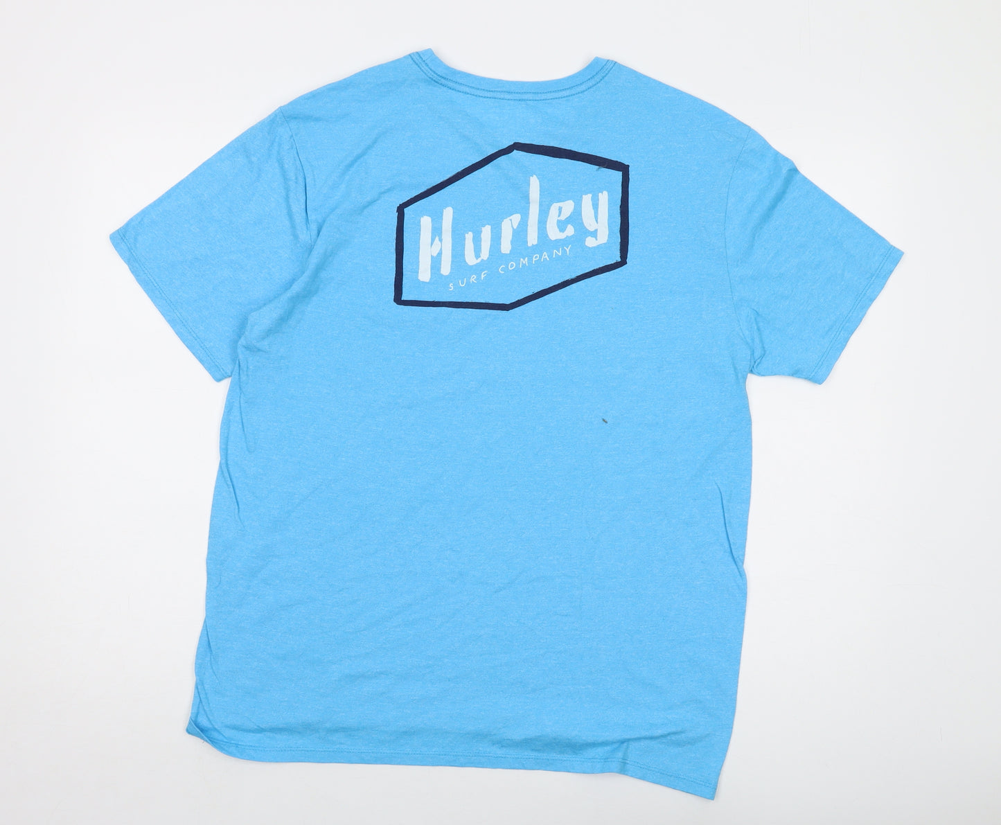 Hurley Mens Blue Polyester T-Shirt Size L Crew Neck