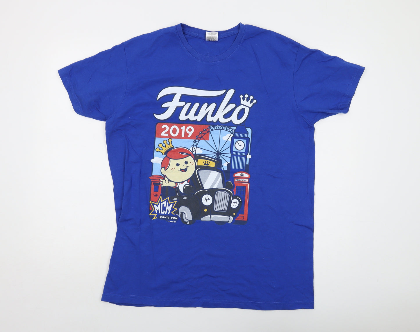 Funko Mens Blue Cotton T-Shirt Size XL Crew Neck