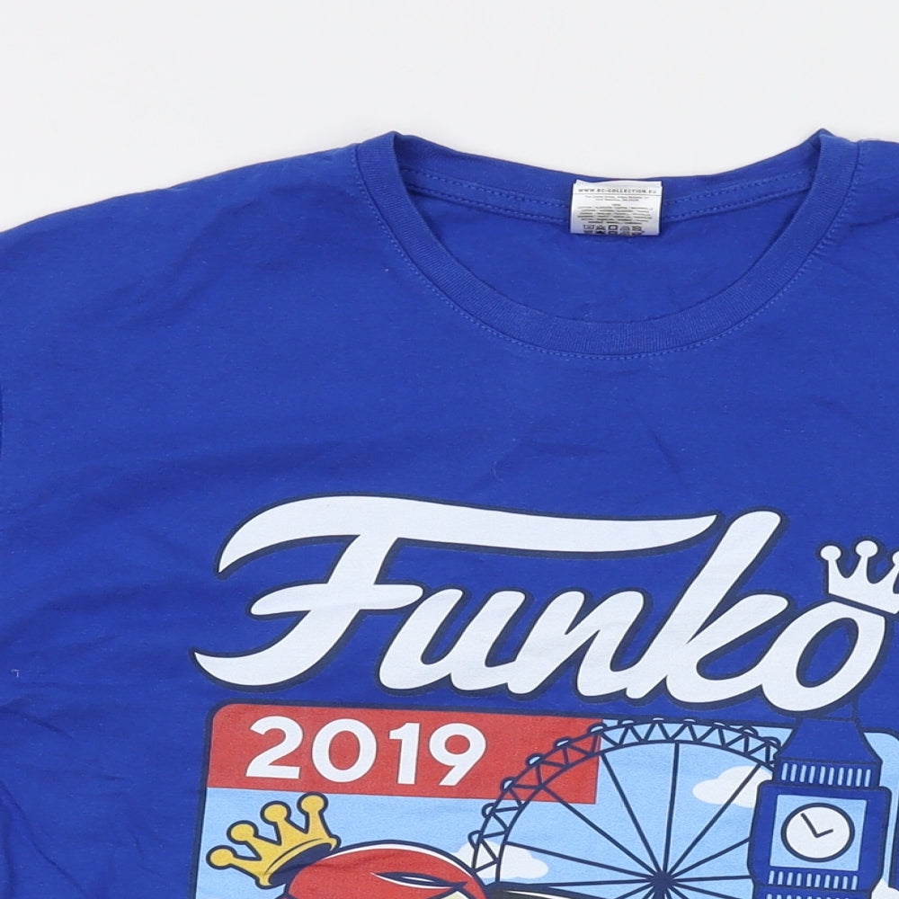 Funko Mens Blue Cotton T-Shirt Size XL Crew Neck