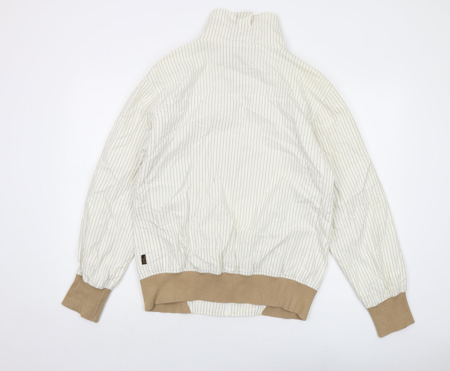 Supermebering Mens White Striped Jacket Size M Zip