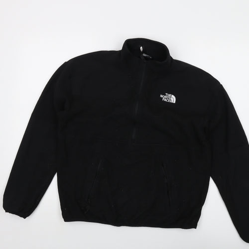 The North Face Womens Black Polyester Pullover Sweatshirt Size M Zip