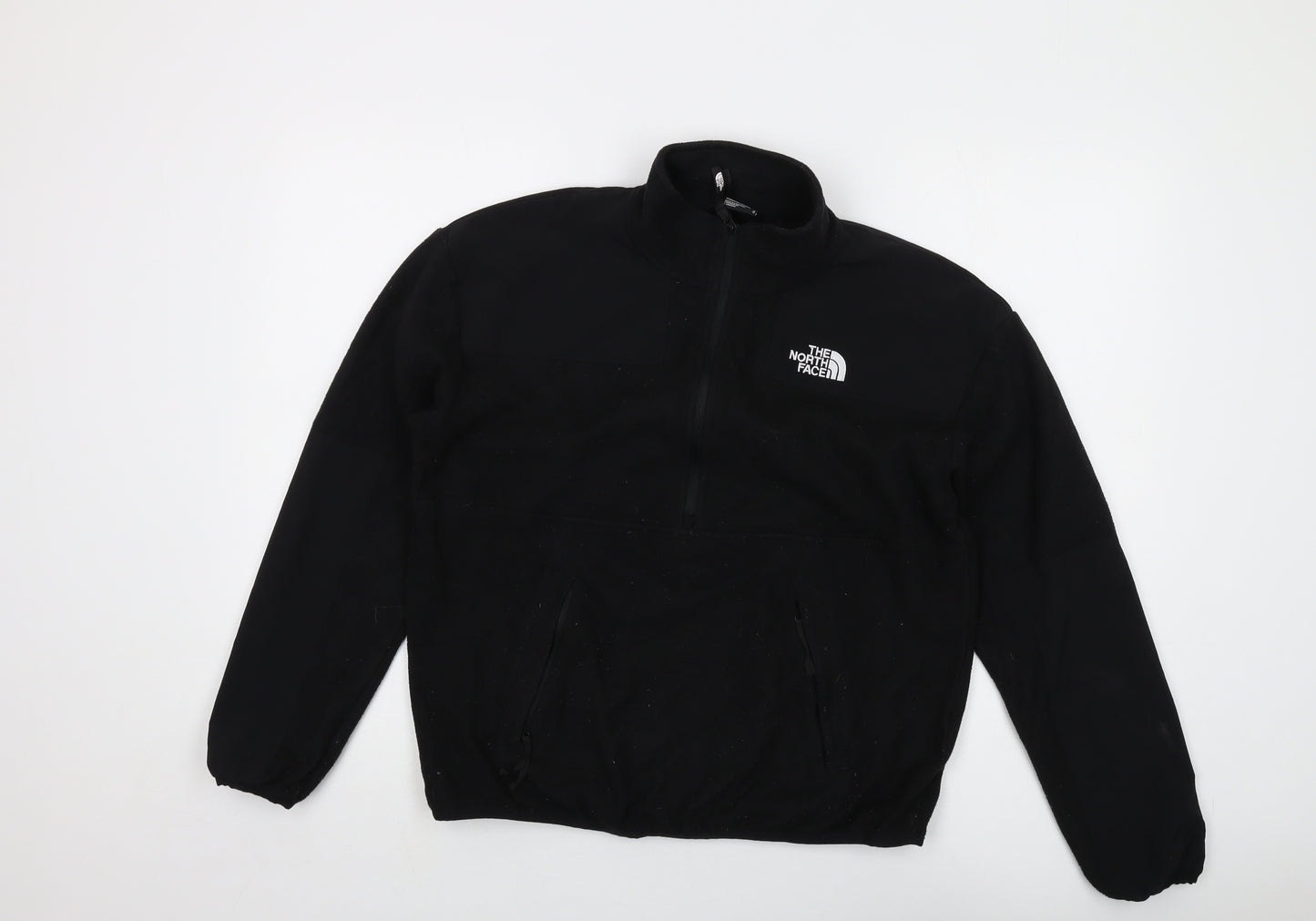 The North Face Womens Black Polyester Pullover Sweatshirt Size M Zip