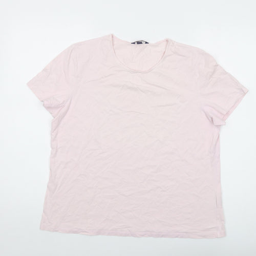 Lands' End Womens Pink Cotton Basic T-Shirt Size 14 Round Neck