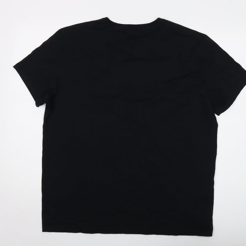 GANT Mens Black Cotton T-Shirt Size 2XL Crew Neck