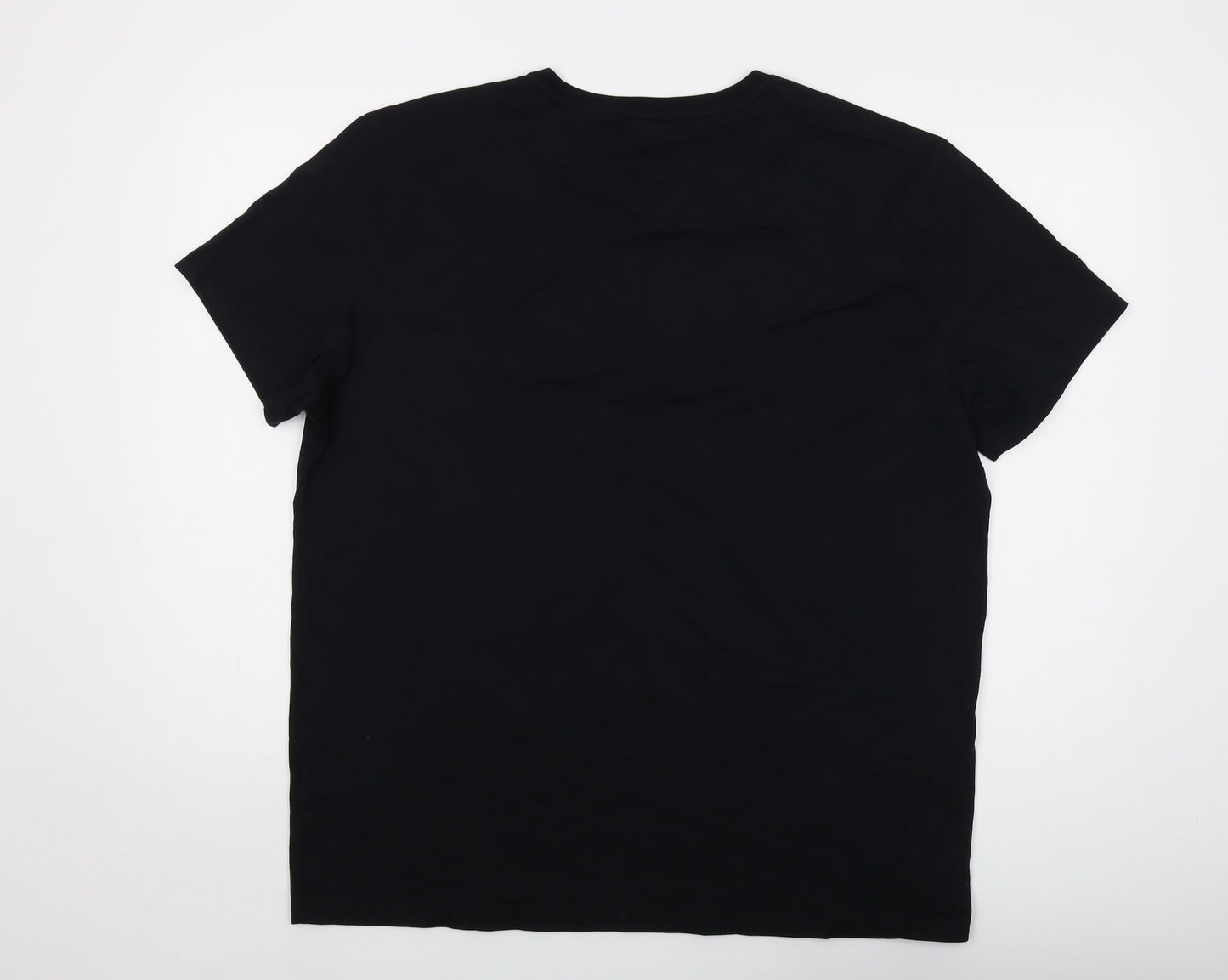 GANT Mens Black Cotton T-Shirt Size 2XL Crew Neck