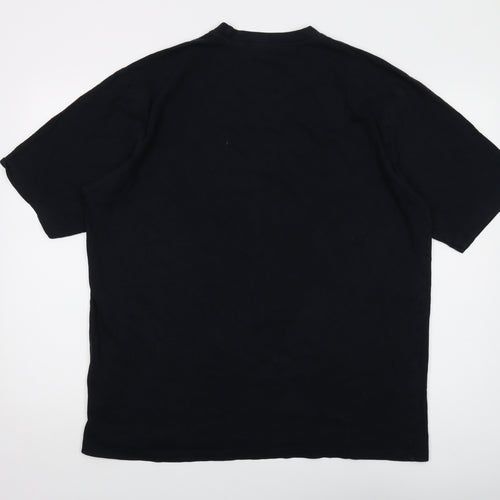 Simpson Mens Black Cotton T-Shirt Size L Crew Neck