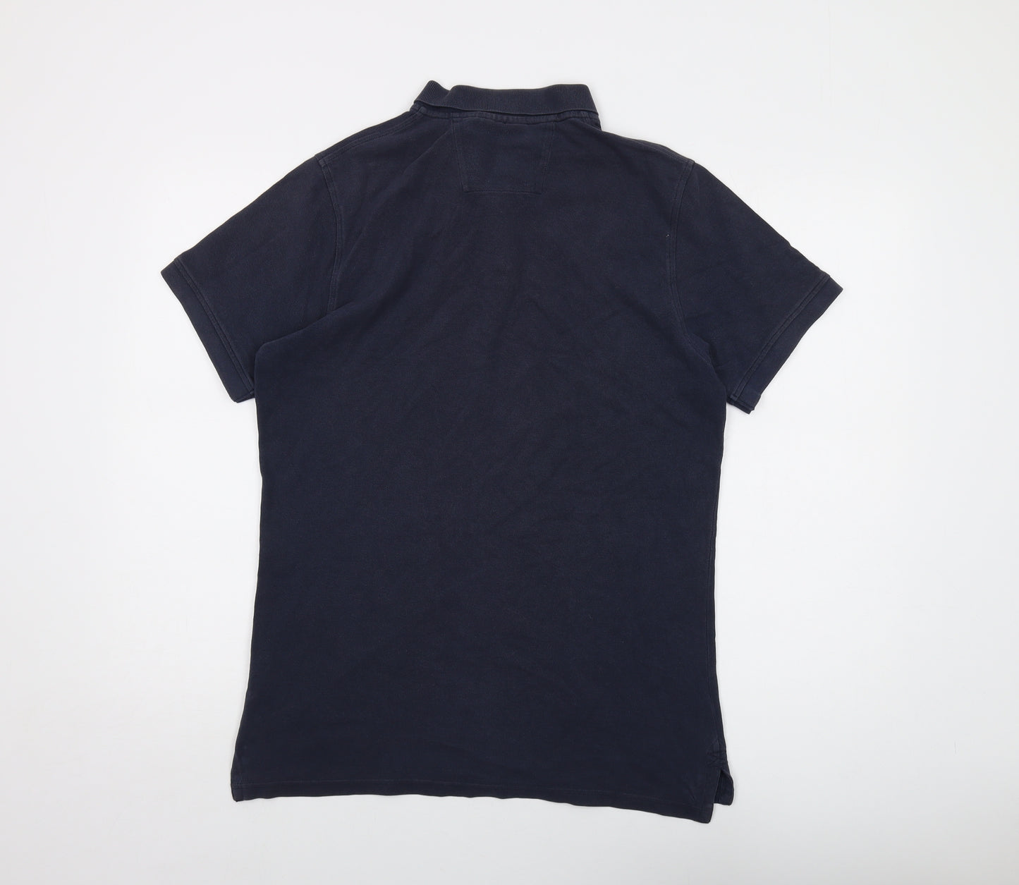 MUSTO Mens Blue Cotton Polo Size S Collared Button