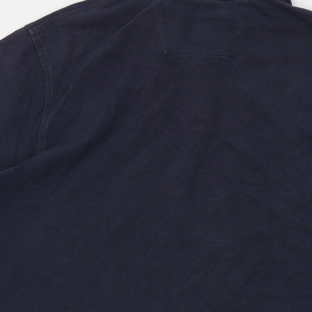 MUSTO Mens Blue Cotton Polo Size S Collared Button