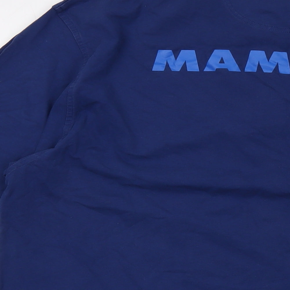 Mammut Mens Blue Cotton T-Shirt Size 2XL Crew Neck