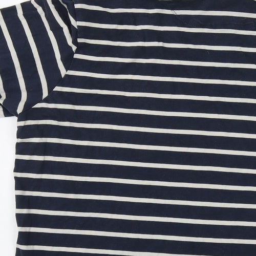 Farah Mens Blue Striped Cotton T-Shirt Size M Crew Neck