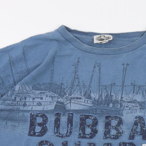 Bubba Gump Mens Blue Cotton T-Shirt Size L Crew Neck