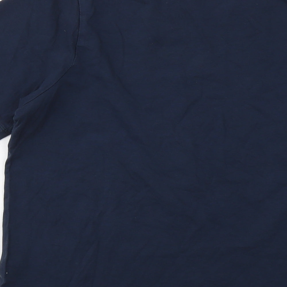 JACK & JONES Mens Blue Cotton T-Shirt Size S Crew Neck