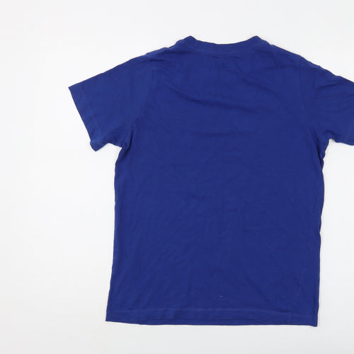 Nike Boys Blue Cotton Basic T-Shirt Size 12-13 Years Crew Neck Pullover