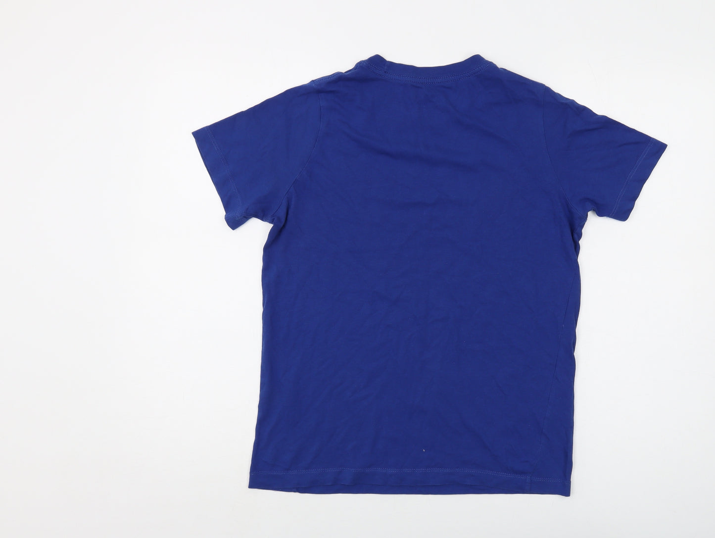 Nike Boys Blue Cotton Basic T-Shirt Size 12-13 Years Crew Neck Pullover