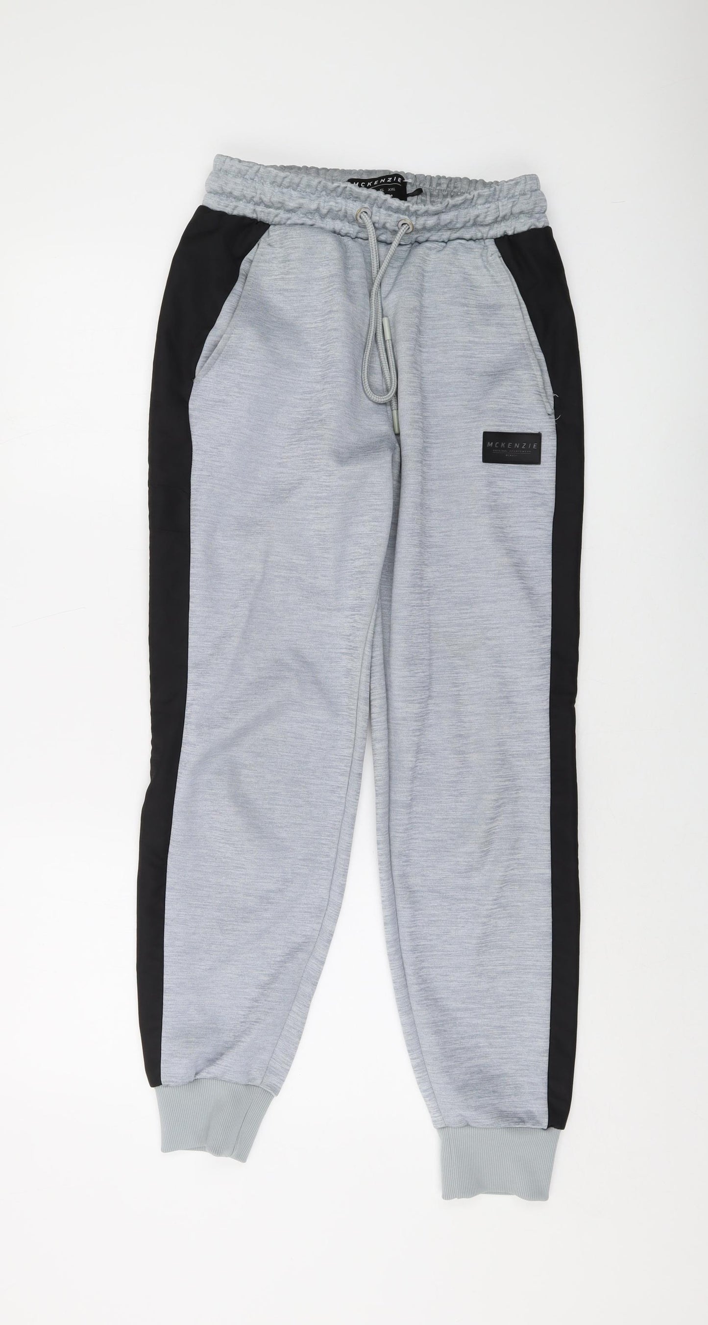 McKenzie Mens Grey Polyester Trousers Size M L28 in Regular Drawstring