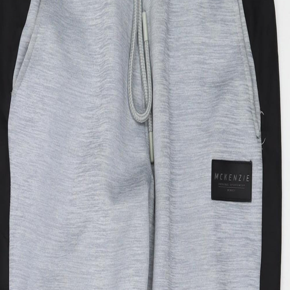 McKenzie Mens Grey Polyester Trousers Size M L28 in Regular Drawstring