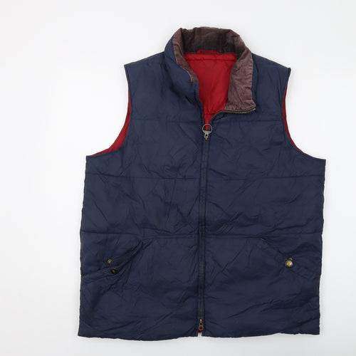 Barbour Mens Blue Gilet Waistcoat Size 2XL Zip