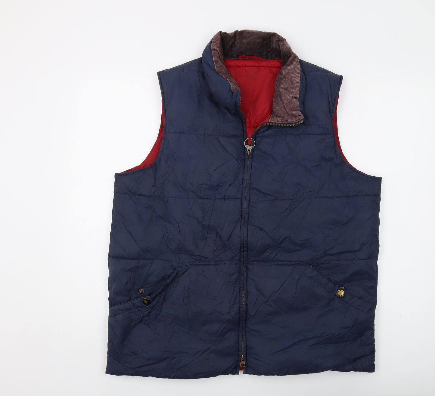 Barbour Mens Blue Gilet Waistcoat Size 2XL Zip