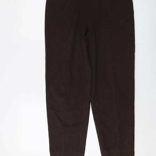 FABRIZIO GIANNI Womens Brown Polyester Trousers Size 8 L25 in Regular Zip