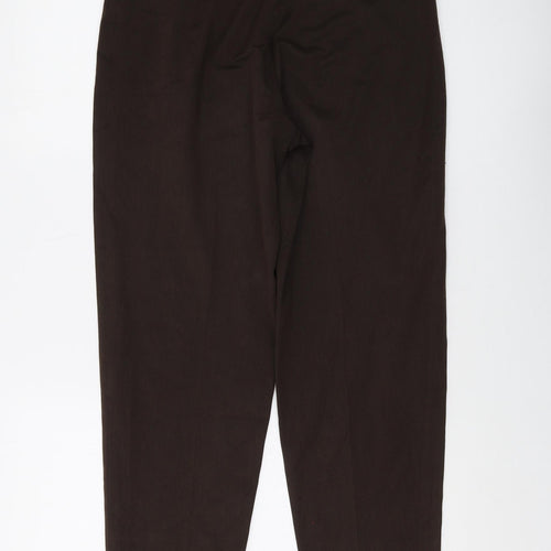 FABRIZIO GIANNI Womens Brown Polyester Trousers Size 8 L25 in Regular Zip