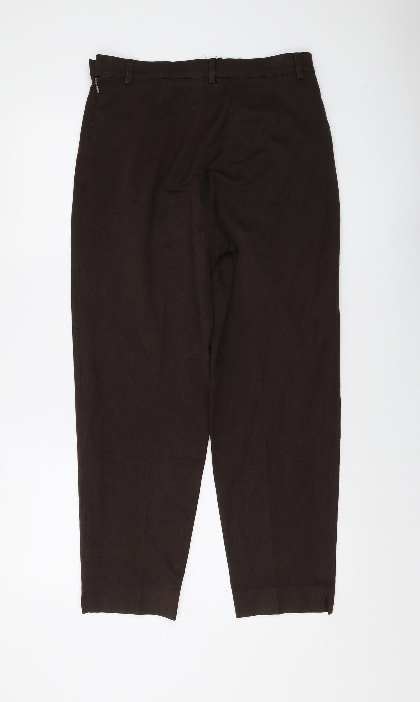 FABRIZIO GIANNI Womens Brown Polyester Trousers Size 8 L25 in Regular Zip