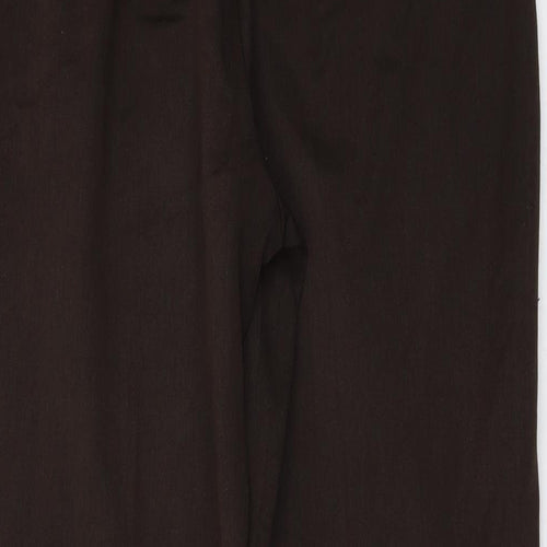 FABRIZIO GIANNI Womens Brown Polyester Trousers Size 8 L25 in Regular Zip