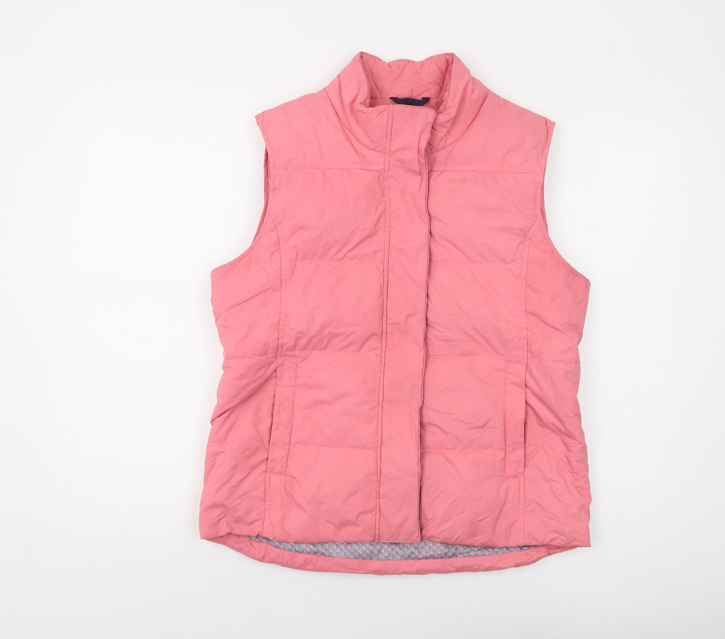 Vineyard Vines Womens Pink Gilet Waistcoat Size M Zip