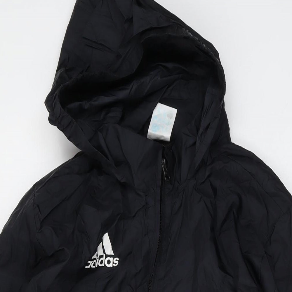 adidas Boys Black Jacket Size 13-14 Years Zip